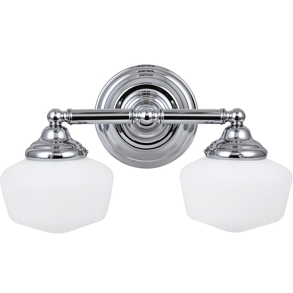 Sea Gull Lighting 2 Light Bathroom Vanity Light Fixture In Chrome The Home Depot Canada