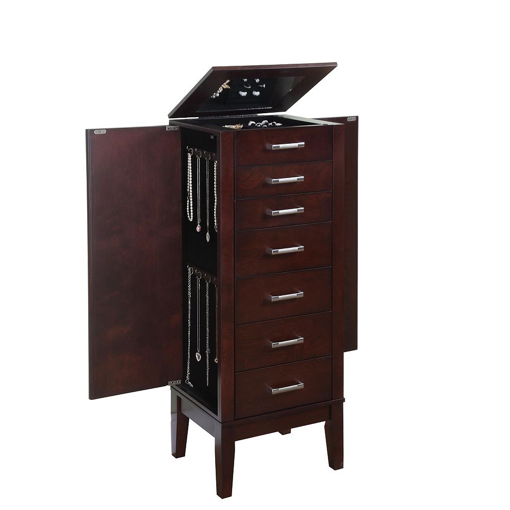 Powell Contemporary Dark Espresso jewellery Armoire The Home Depot Canada