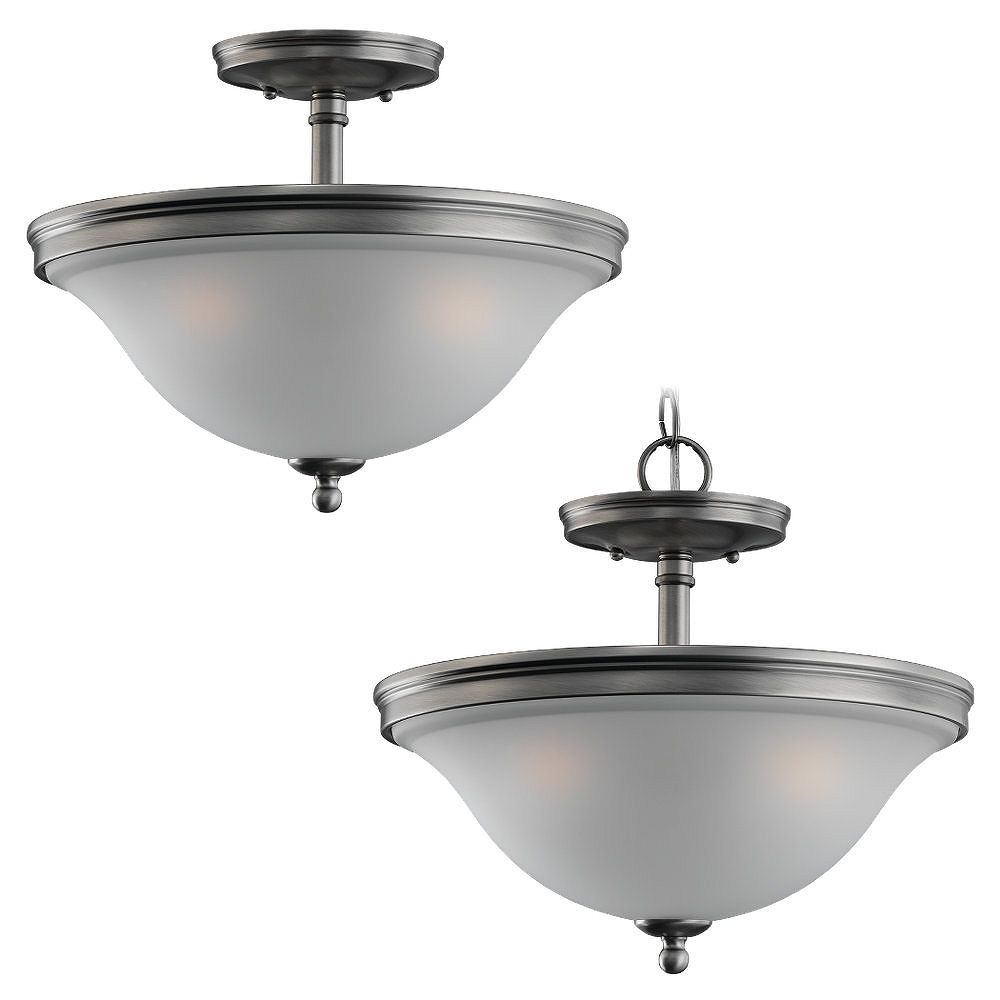 Sea Gull Lighting 3 Light Antique Brushed Nickel Ceiling Fixture The Home Depot Canada 3128