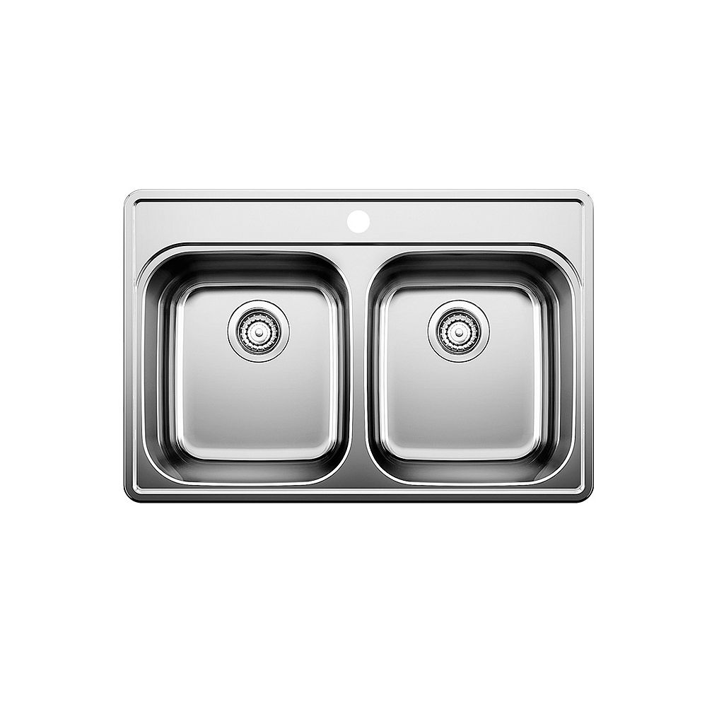 Blanco Stainless Steel Top Mount Kitchen Sink 1 Hole The Home Depot Canada