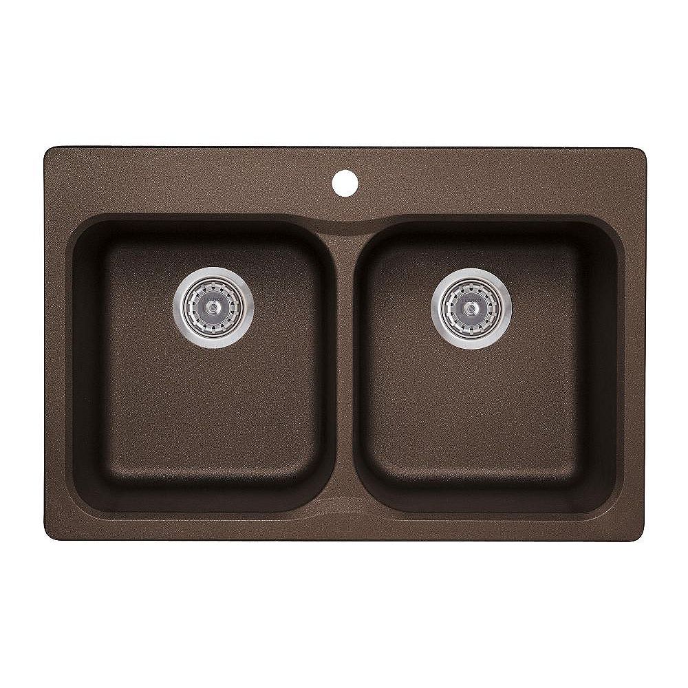 Blanco Vision 210 Double Bowl Dropin Kitchen Sink, SILGRANIT Granite