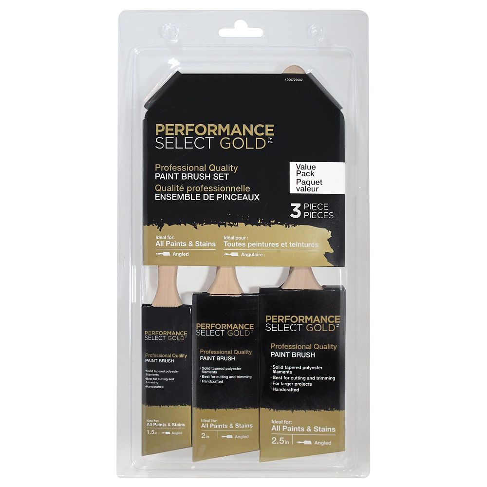 Performance Select Gold Series Angled Brush Set (3Piece) The Home