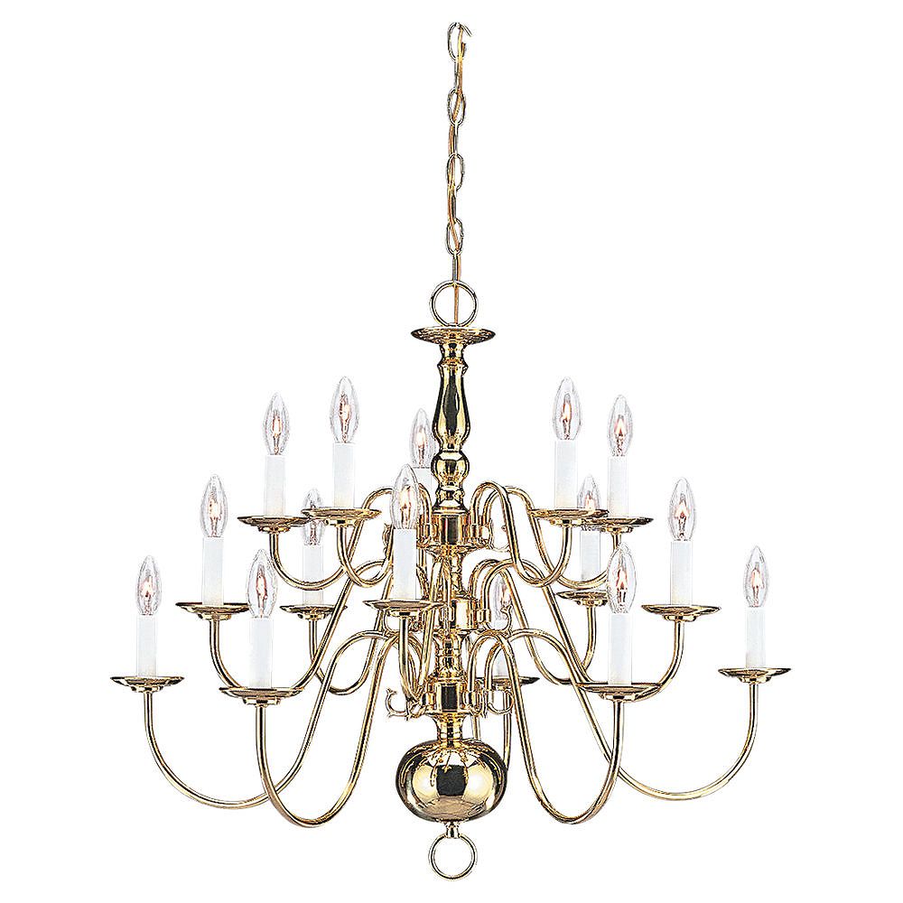 Sea Gull Lighting 15-Light Polished Brass Chandelier | The Home Depot ...