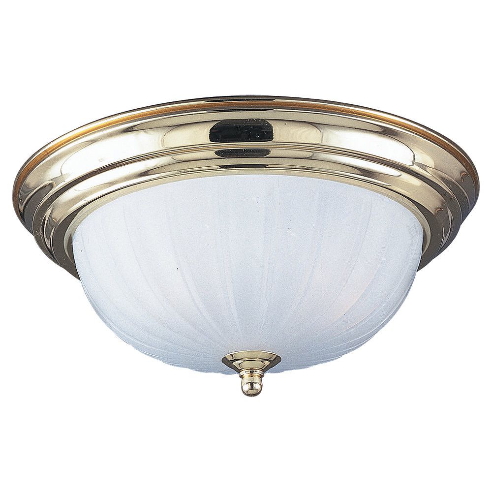 Sea Gull Lighting 2 Light Polished Brass Incandescent Ceiling Fixture