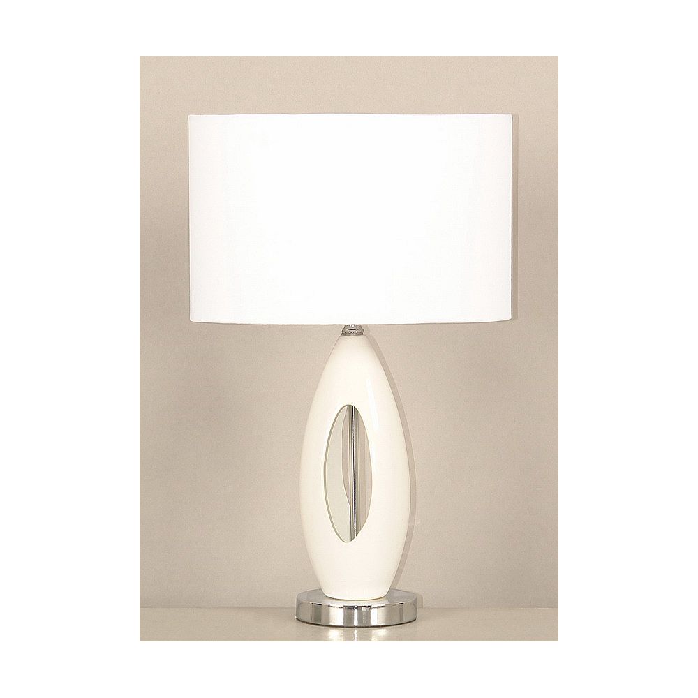 Lumirama Ceramic Table Lamp Retro Collection White The Home Depot