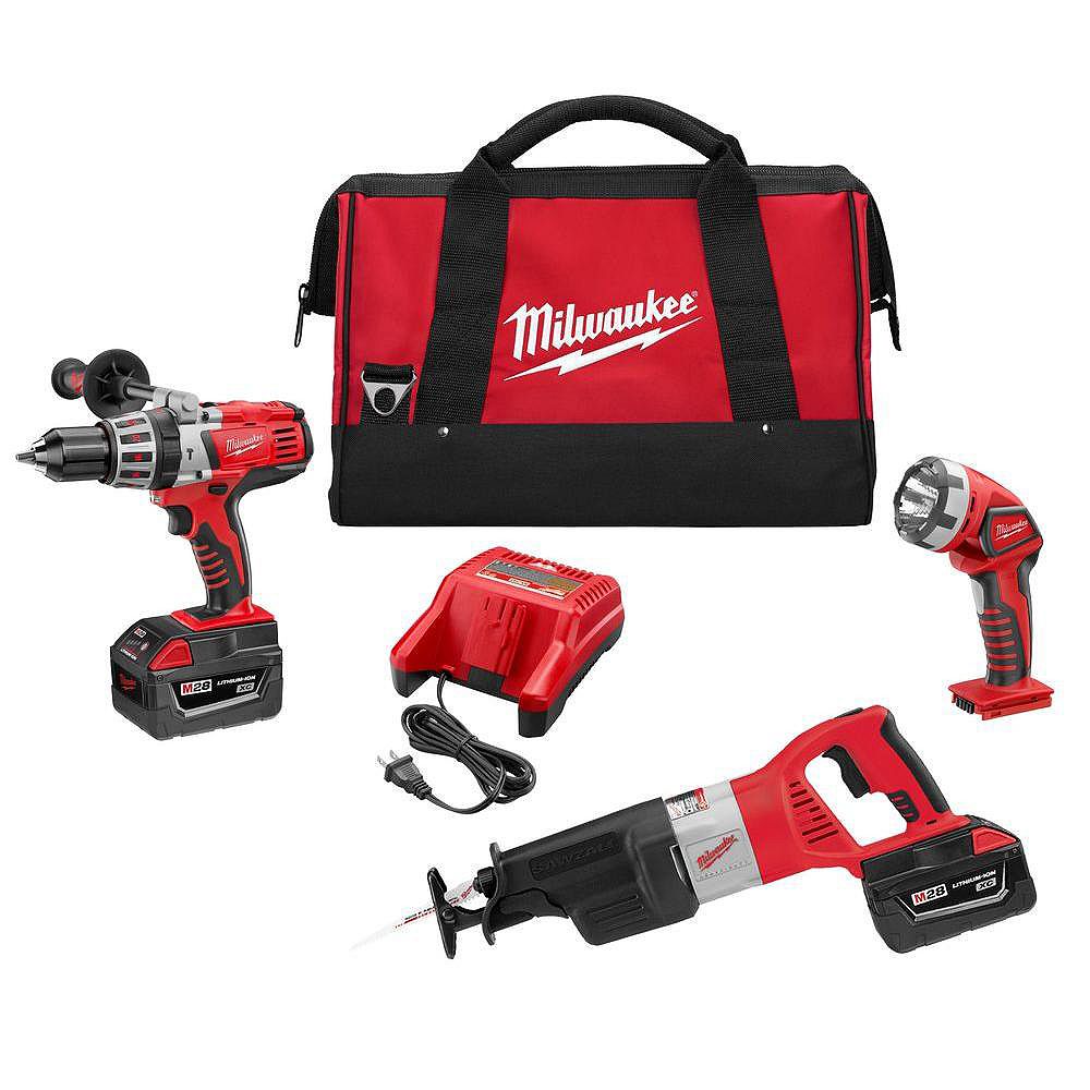 Milwaukee Tool M28 28v Li-ion Cordless Combo Kit (3-tool) 