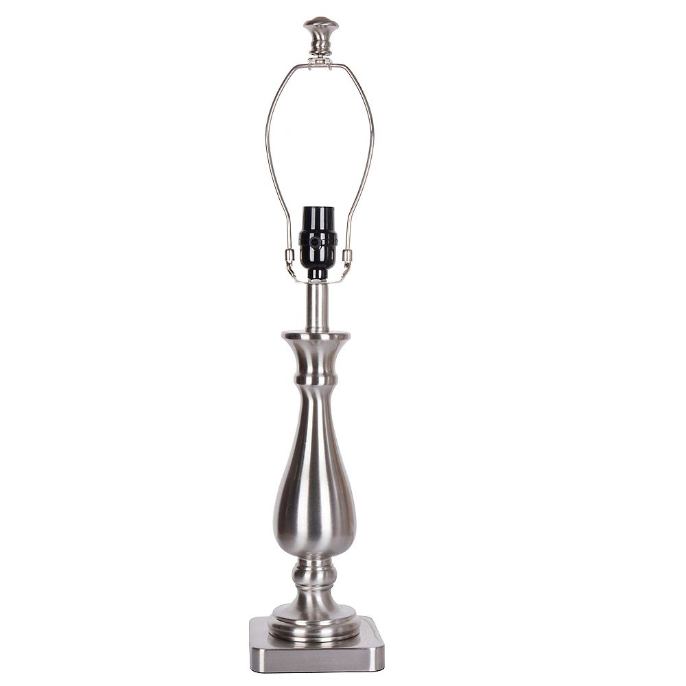 Hampton Bay Mix and Match 19.25 inch Brushed Steel Table Lamp Base