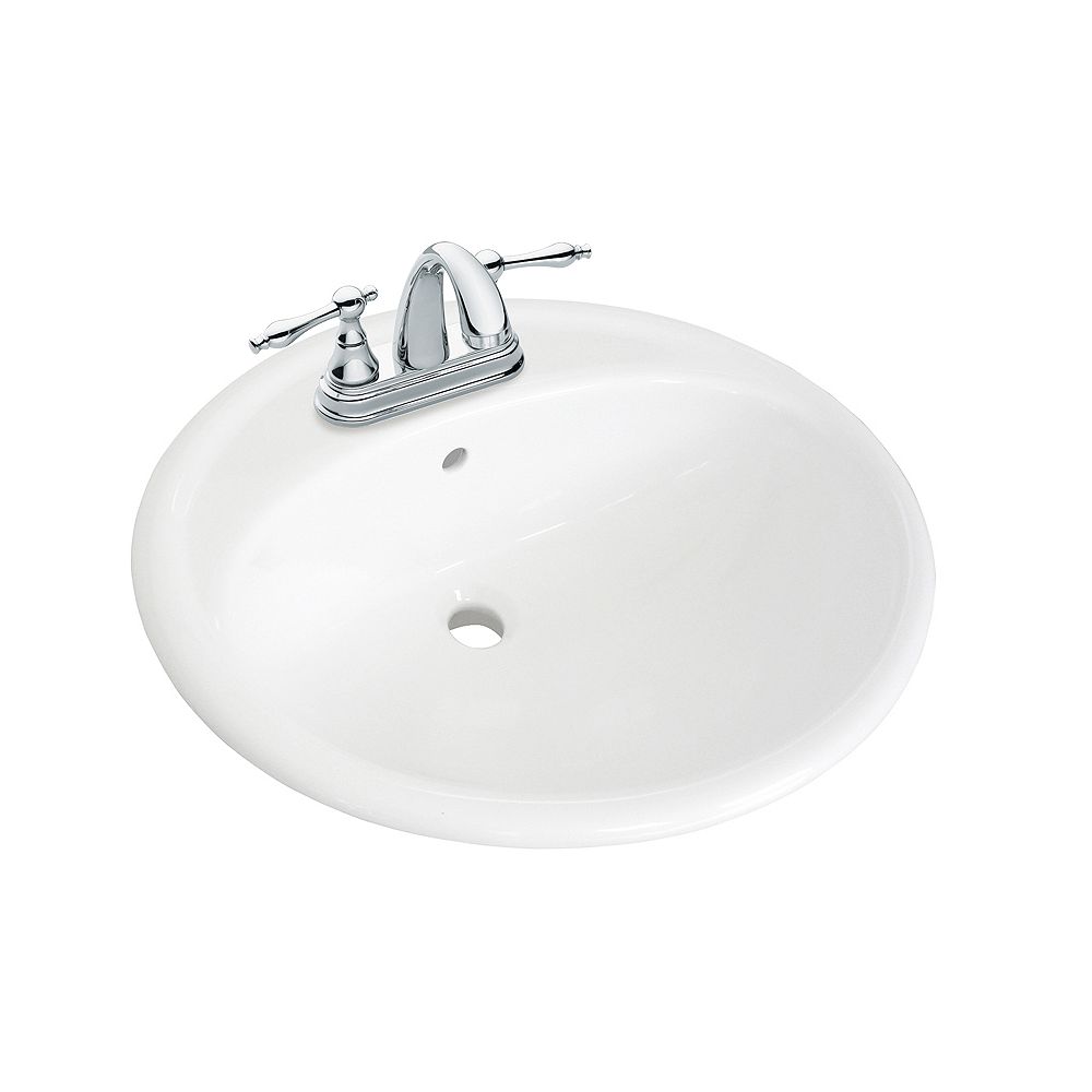 Foremost 20 1 4 Inch W X 17 1 8 Inch D Oval Drop In Bathroom Sink With 4 Inch Centres In T The Home Depot Canada