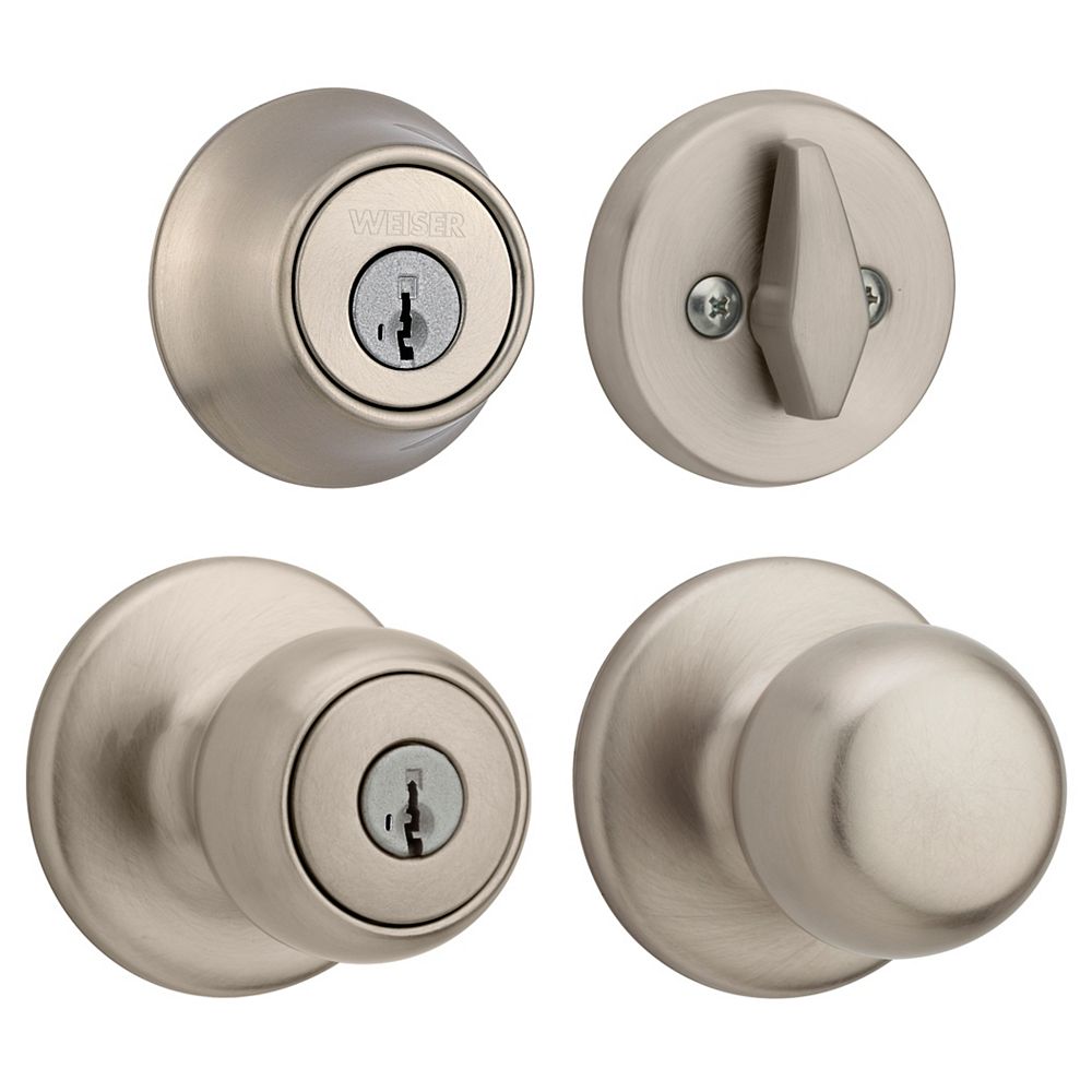 Weiser Fairfax Satin Nickel Knob Combo The Home Depot Canada