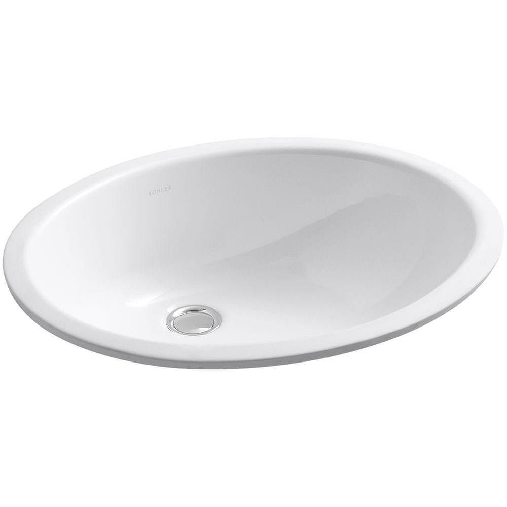 Kohler Caxton Vitreous China Undermount Bathroom Sink In White With Overflow Drain The Home Depot Canada