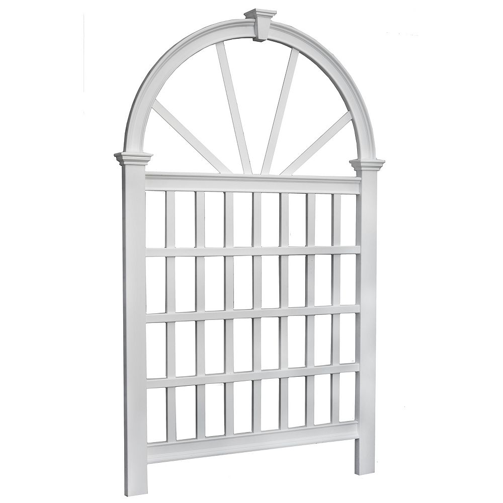 Vita Vita 49"x87" Vienna VInyl Trellis, White, VA68203 The Home Depot