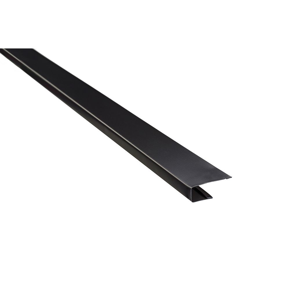 Peak Products 10 Ft L X 1 1 2 Inch W Aluminum J Trim In Black The Home Depot Canada