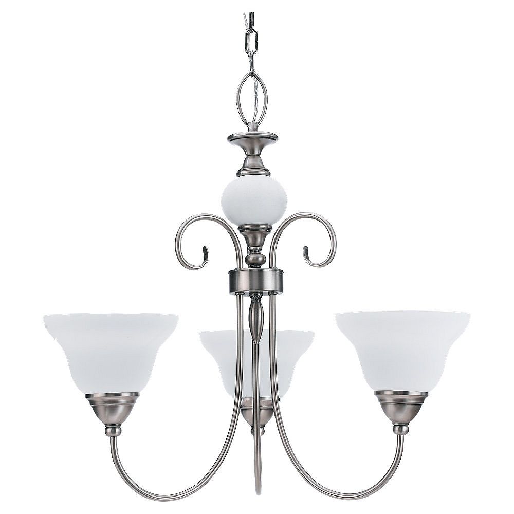 Sea Gull Lighting 3 Light Antique Brushed Nickel Fluorescent Chandelier