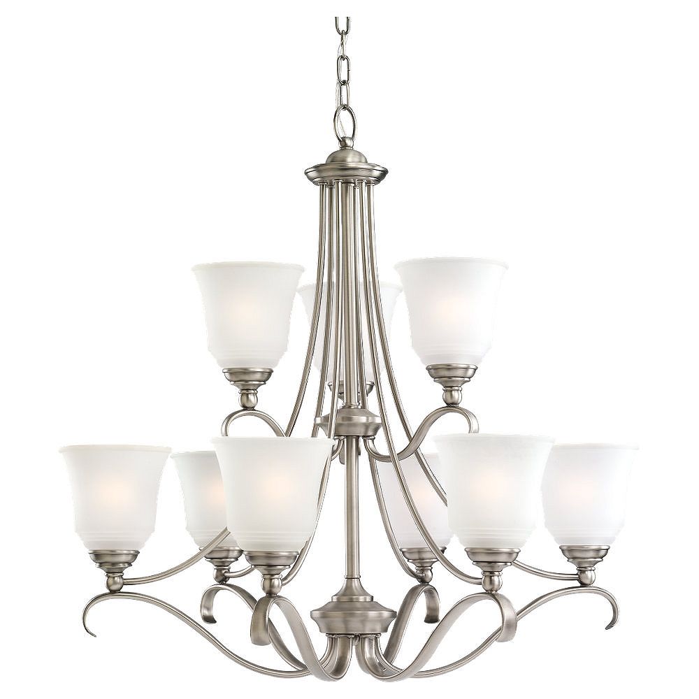 Sea Gull Lighting 9 Light Antique Brushed Nickel Fluorescent Chandelier