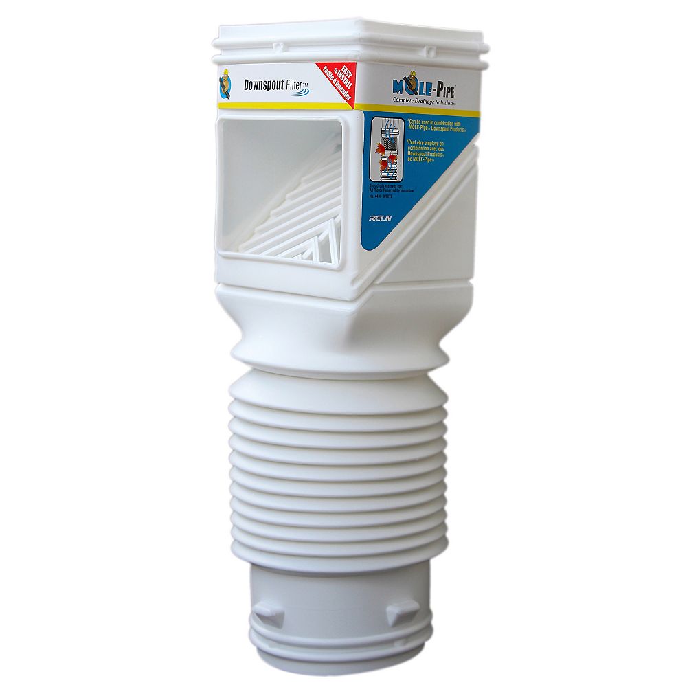 MOLEPipe FlexGrate Downspout Filter (White) The Home Depot Canada