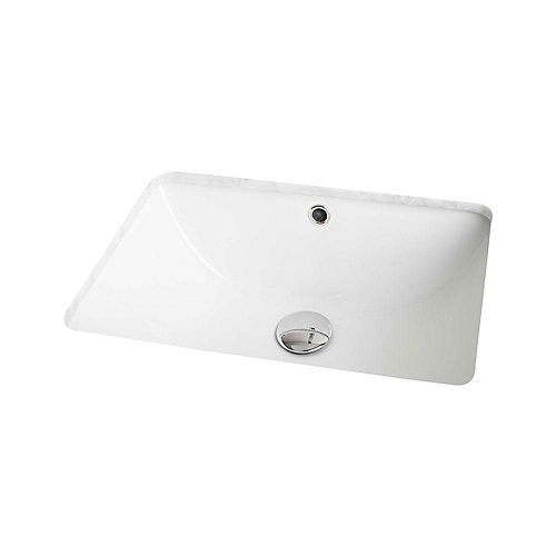 18 1/4-inch W x 13 1/2-inch D Rectangular Undermount Sink in White