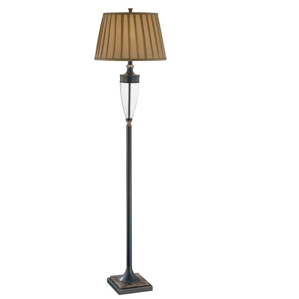 Illumine 1 Light Floor Lamp Bronze Finish Pleated Shade | The Home ...