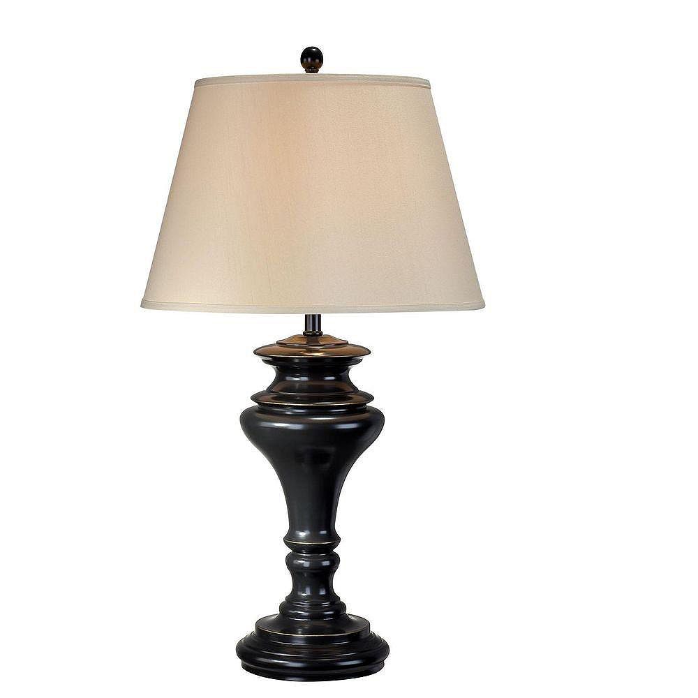Illumine 1 Light Table Lamp Bronze Finish Beige Fabric Shade The Home