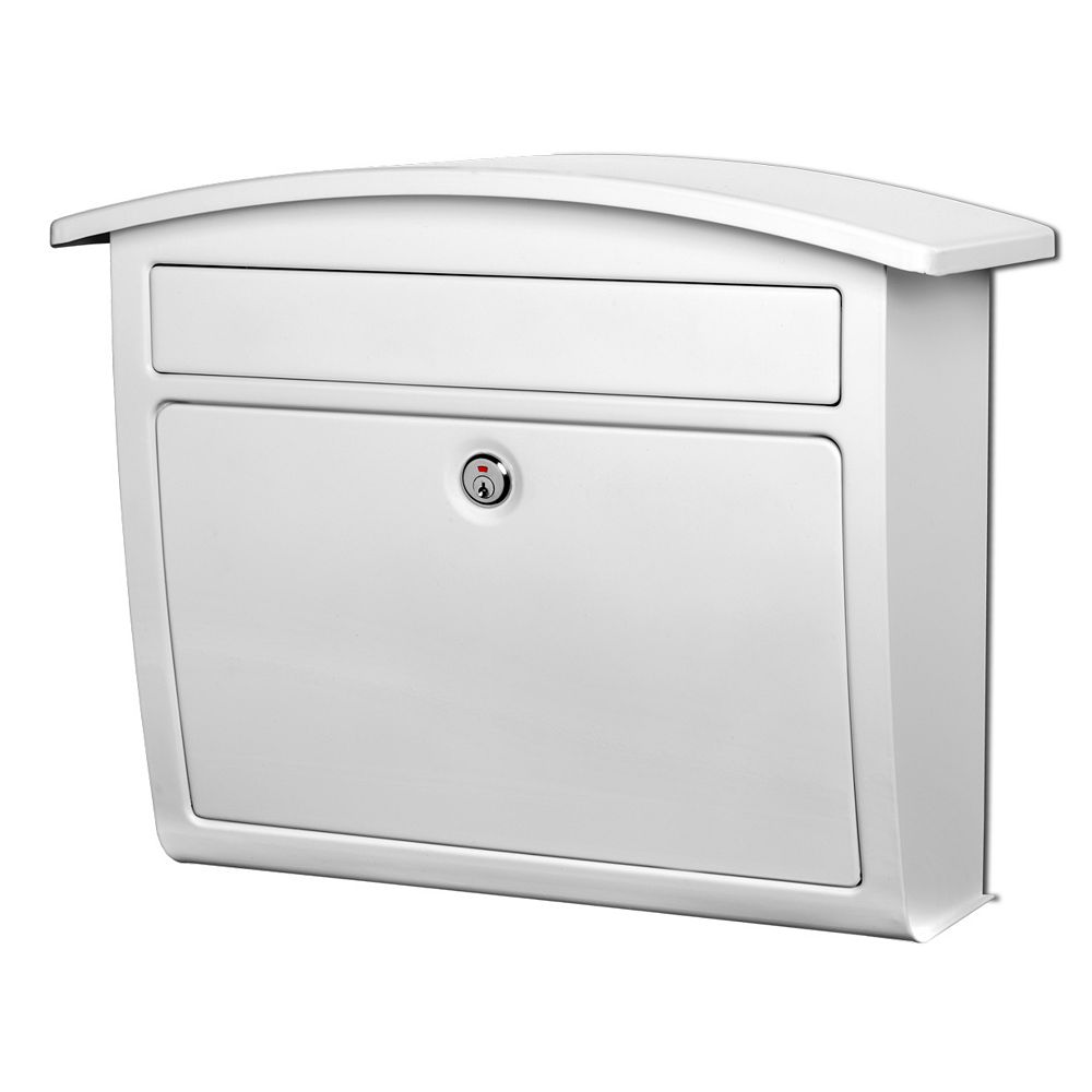 Architectural Mailboxes Dal Rae Locking Wall Mount Mailbox White The