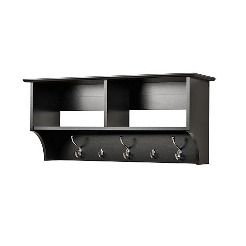 Black 36 Inch Wide Hanging Entryway Shelf