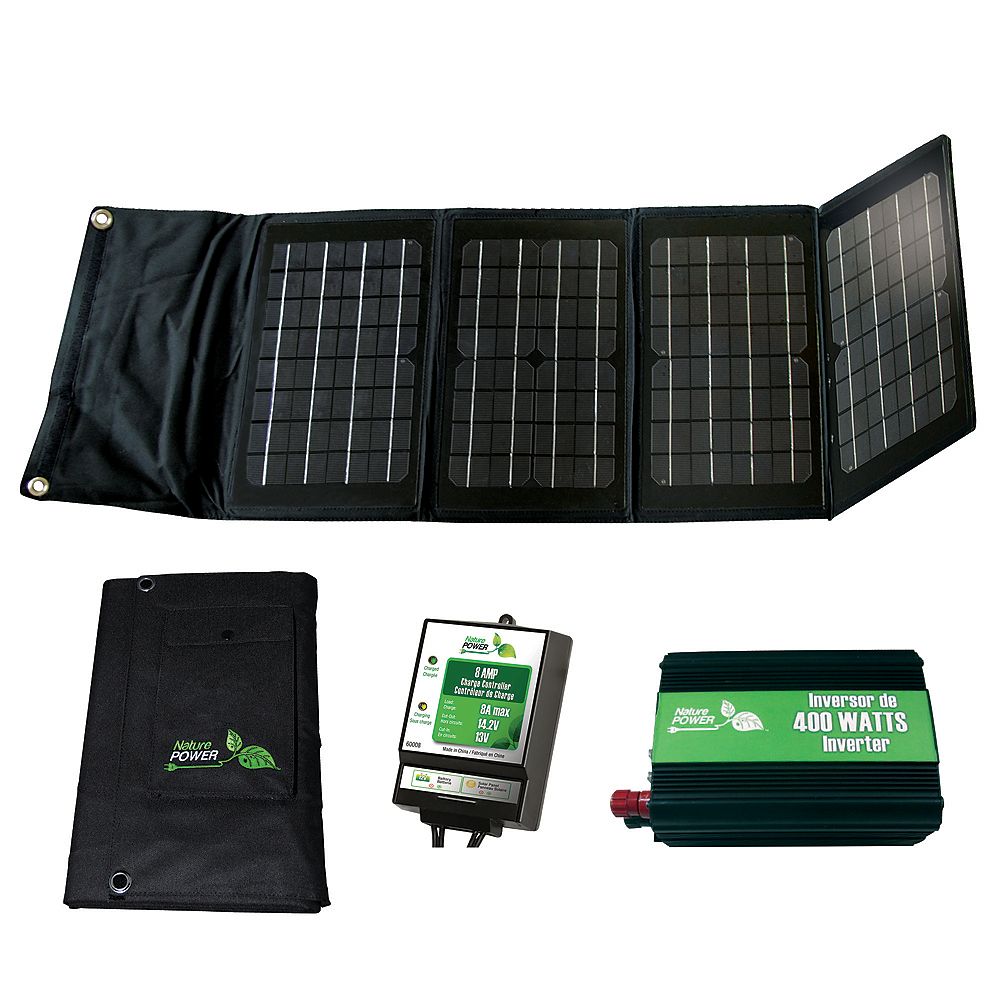 Nature Power 40-Watt Folding Solar Panel Kit | The Home Depot Canada