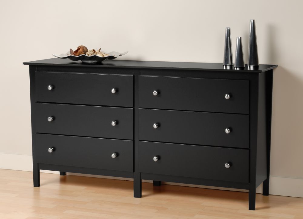 Prepac Black Berkshire 6 Drawer Dresser The Home Depot Canada