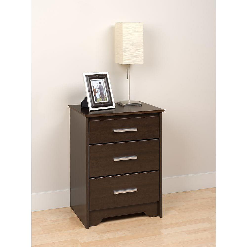 Prepac Coal Harbour 20 5 Inch X 27 Inch X 15 75 Inch 3 Drawer Nightstand In Espresso The Home Depot Canada