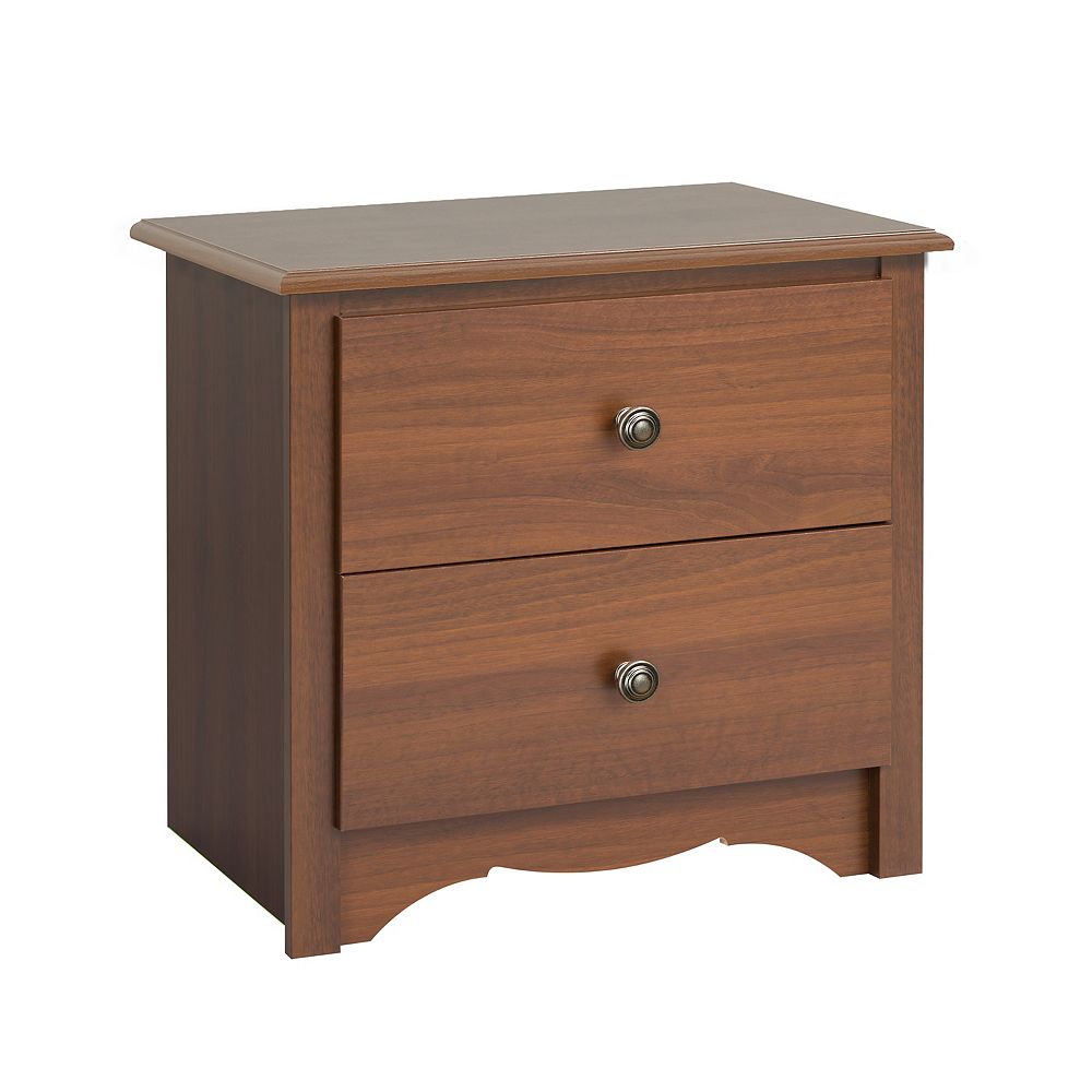 Prepac Cherry Monterey 2 Drawer Nightstand The Home Depot Canada