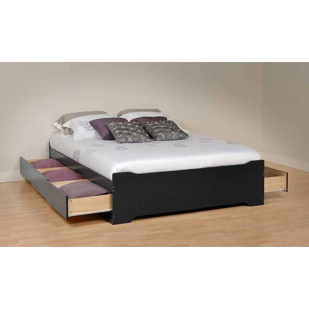 Prepac Mate S Full Platform Storage Bed, Black Full Size Bed Frame With Drawers