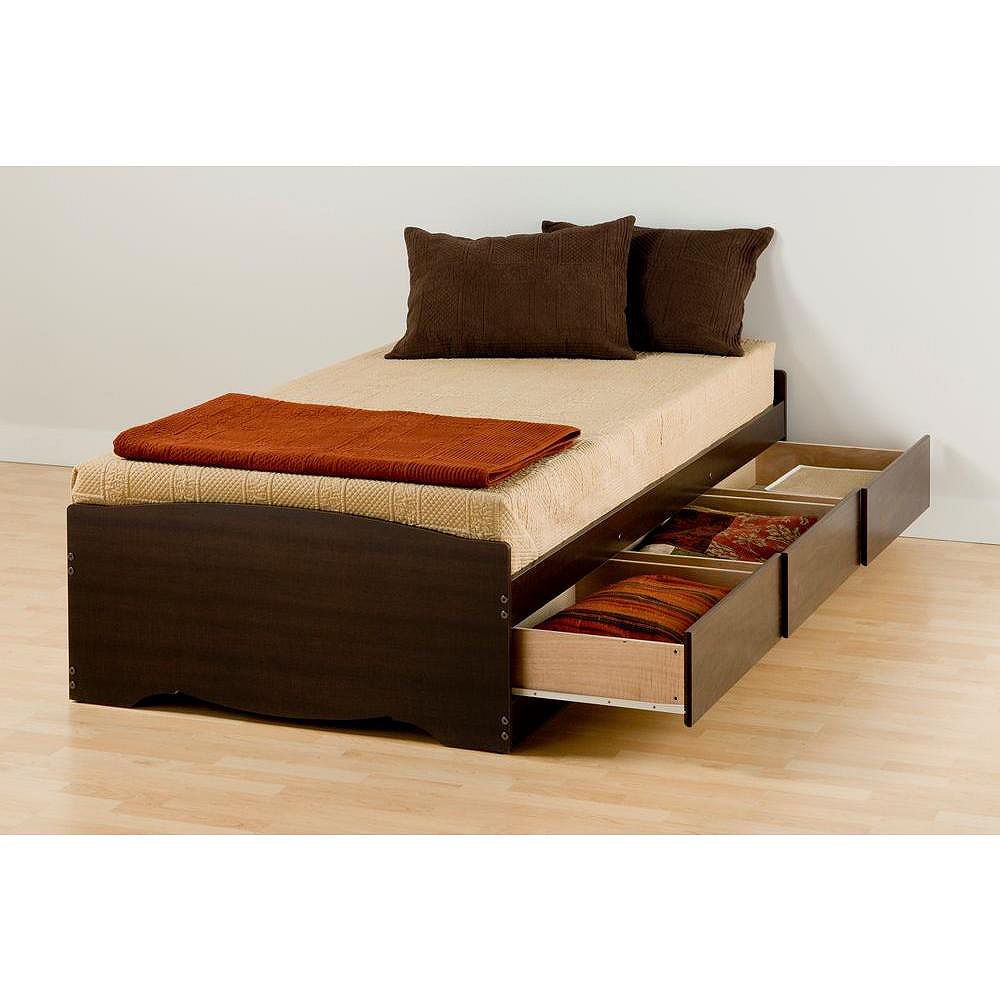Platform Storage Bed With 3 Drawers, How Big Is An Xl Twin Bed