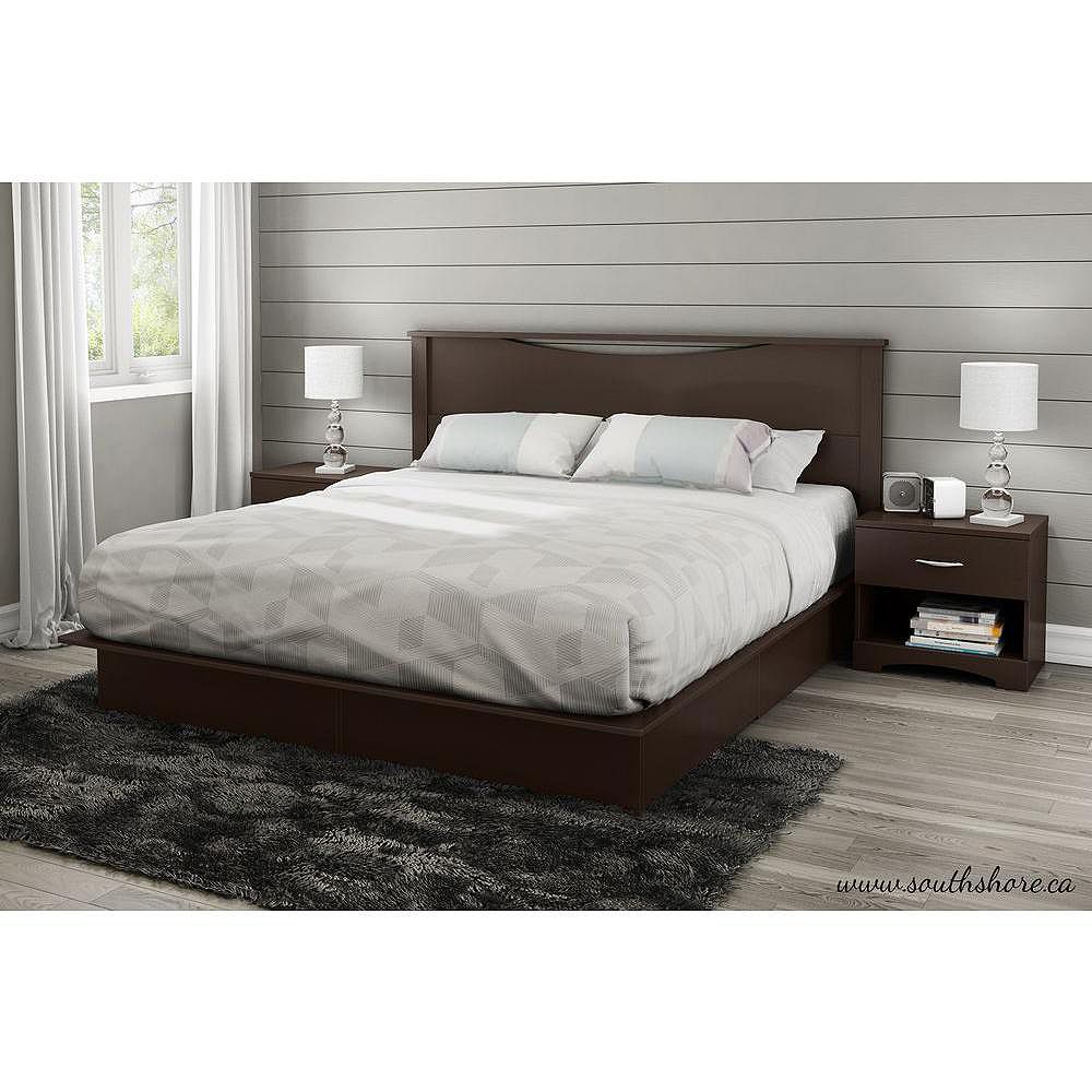 South Shore Step One 2Drawer KingSize Platform Bed in Chocolate The