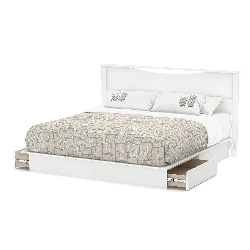 South S Majestic Pure White King, White King Bed Frame