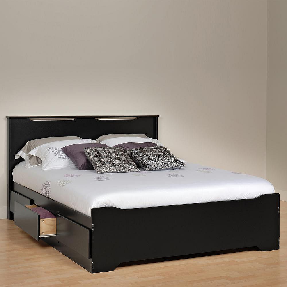 Prepac Black Coal Harbor Flat Panel Headboard The Home Depot Canada