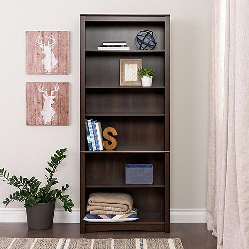 6-Shelf Bookcase in Espresso