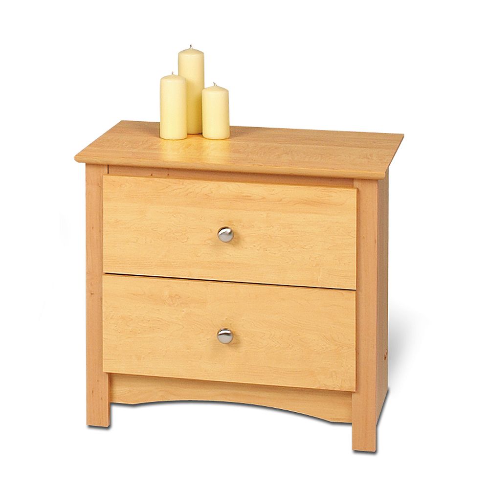 Prepac Maple Sonoma 2 Drawer Nightstand The Home Depot Canada