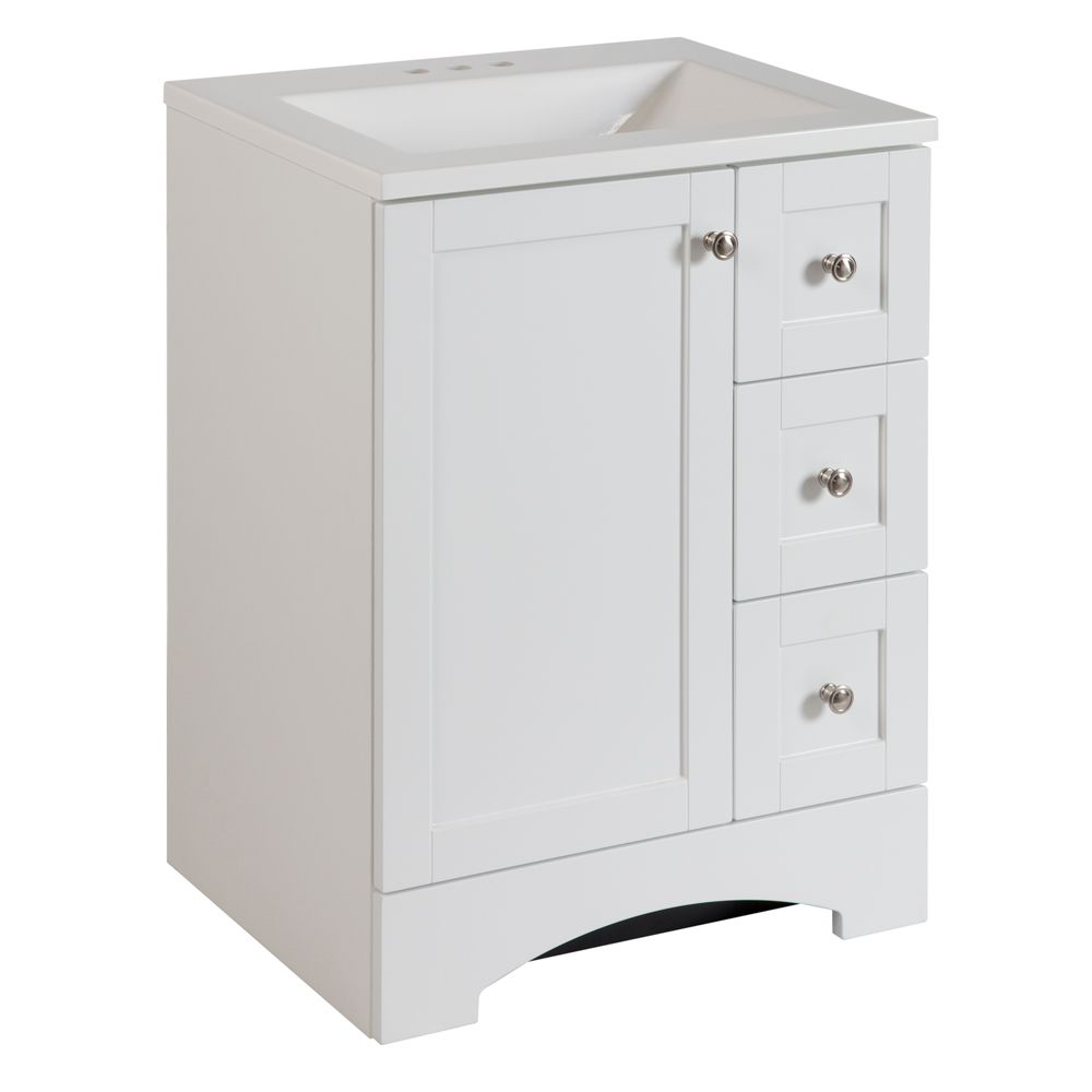 Glacier Bay Lancaster 24 Inch W X 19 Inch D Bathroom Vanity In White   P 1000736393 