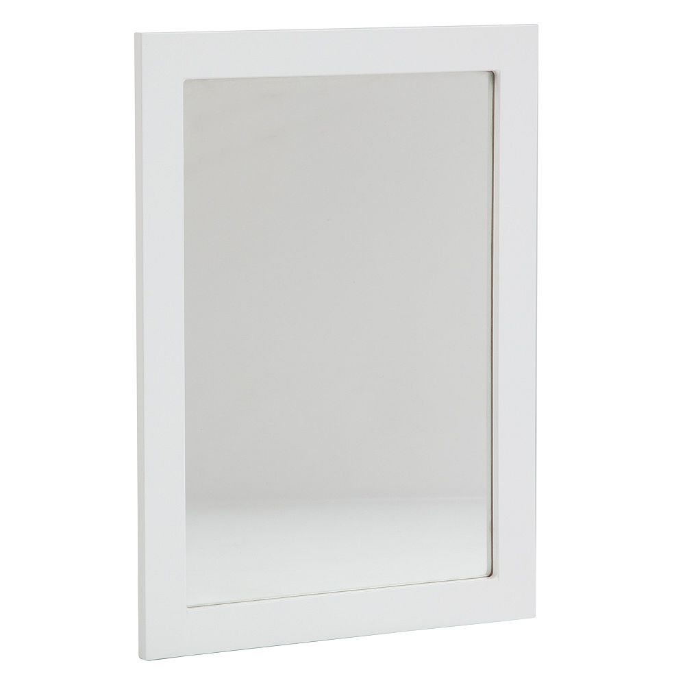 Glacier Bay Lancaster 19.75-inch W x 27-inch H x 0.76-inch D Framed Rectangular Bathroom Vanity Mirror in White