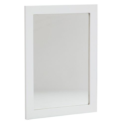 Lancaster 19.75-inch W x 27-inch H x 0.76-inch D Framed Rectangular Bathroom Vanity Mirror in White