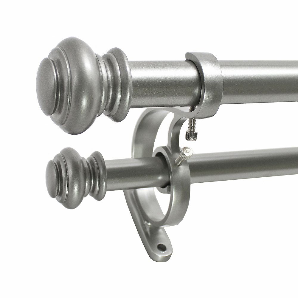 Decopolitan 72 144 Inch Urn Telescoping Double Dry Rod Set In Antique Silver The Home Depot Canada Urn Telescoping Double Dry Rod Set, Home Depot Curtain Rods