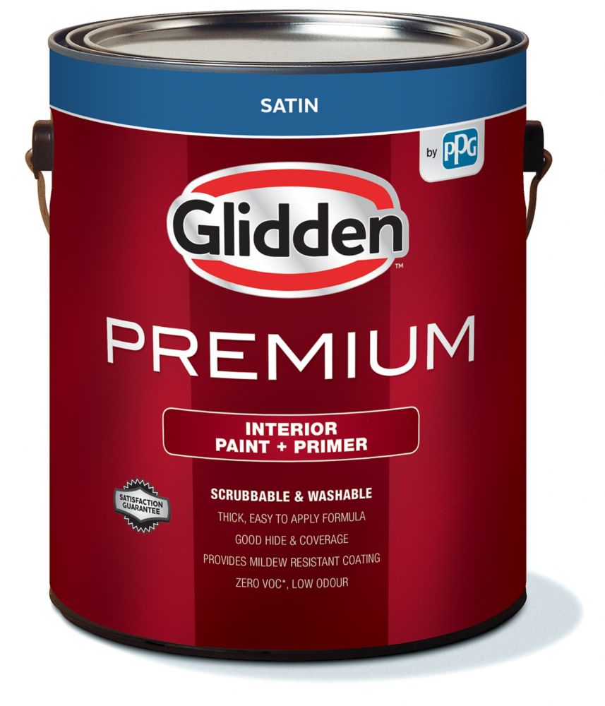 Glidden Premium Peinture Et Appr T D Int Rieur Satin Blanc 3 7 L   P 1000737069 