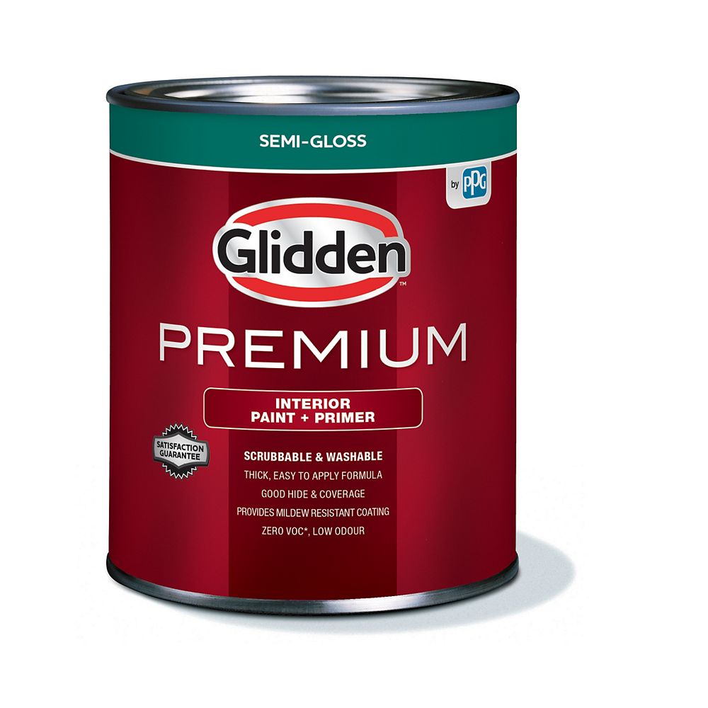 Glidden Premium Paint + Primer Interior SemiGloss White