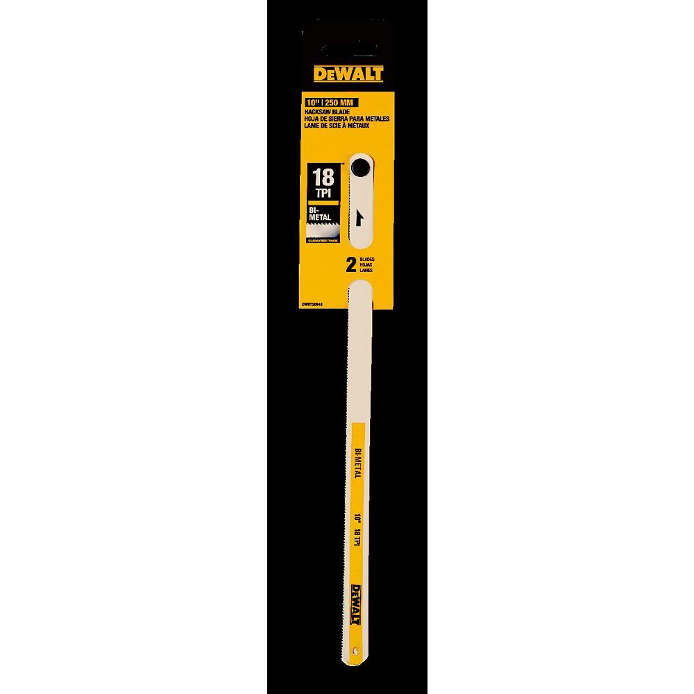 DEWALT 2pk 10 Inch 18tpi Hacksaw Blades The Home Depot Canada