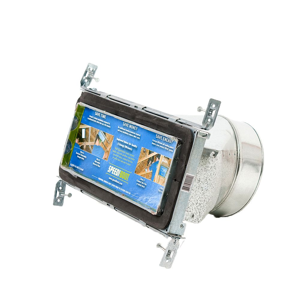 SpeediBoot 4 in. x 12 in. x 6 in. Straight Register Vent Boot with Adj