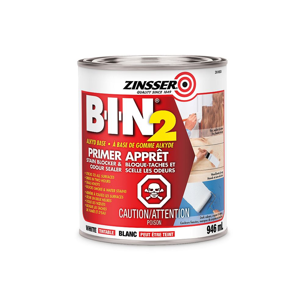 Zinsser BIN 2 Primer Stain Blocker & Odour Sealer in Tintable White