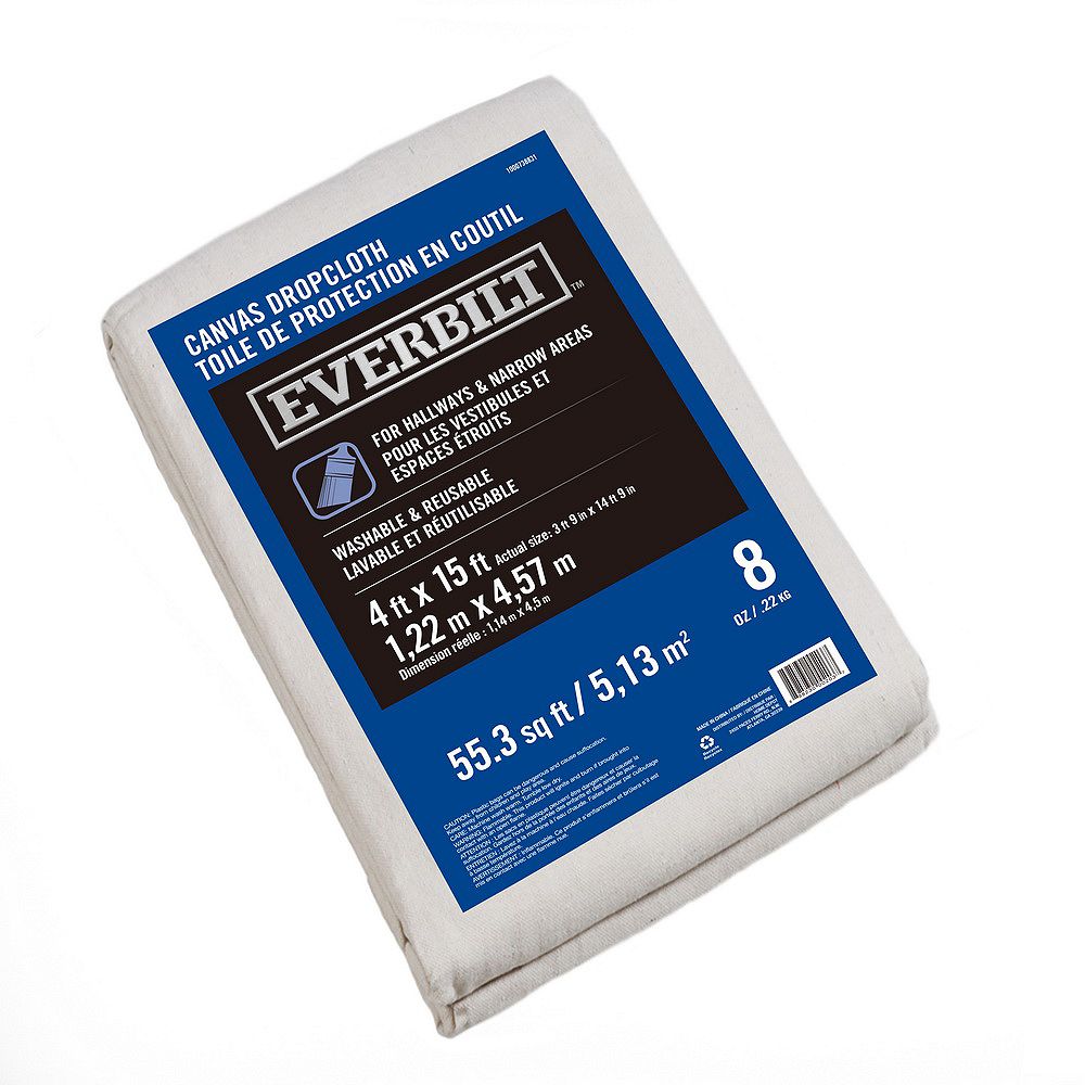 Everbilt 3 Ft. 9-inch X 14 Ft. 9-inch 227g Canvas Drop Cloth 