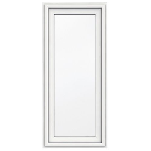 24-inch x 60-inch 5000 Series Right Handed Vinyl Casement Window with J Channel Brickmould