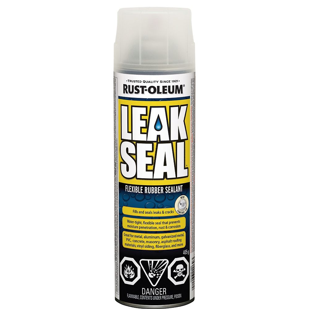 LeakSeal Flexible Rubber Sealant - Aerosol In Clear, 405 G | The Home Best Roof Sealant For Leaks Home Depot