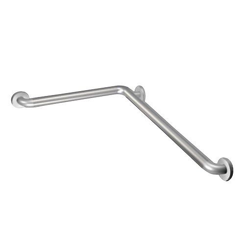 16-inch x 1.5-inch Peened L-Shaped Grab Bar in Stainless Steel (ADA Compliant)