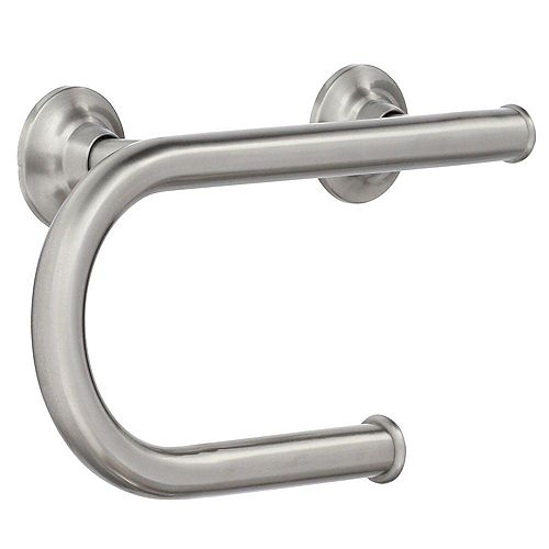 8-inch x 1.0-inch Grab Bar with Integrated Paper Holder in Brushed Nickel (ADA Compliant)