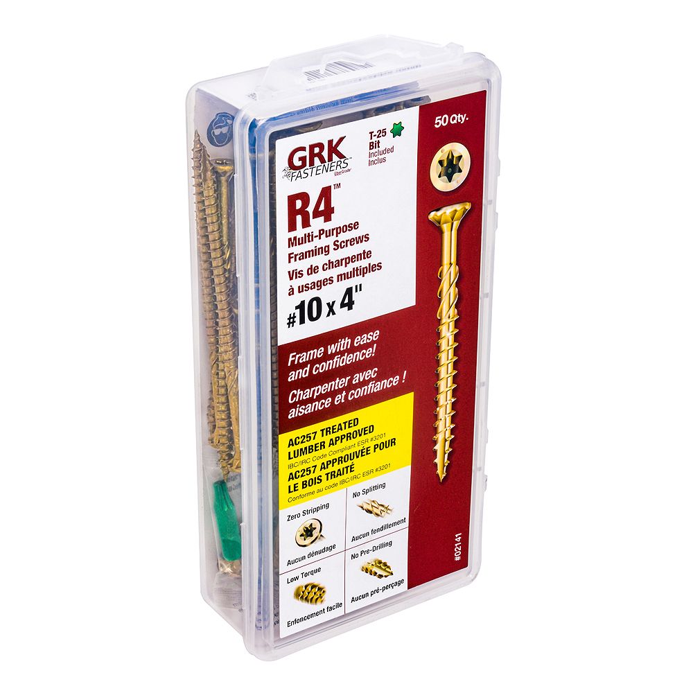 Paulin 10 x 4inch Star Drive GRK R4(TM) MultiPurpose Framing Screws